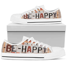 Be Happy Low Top Womens Tennis Shoes White