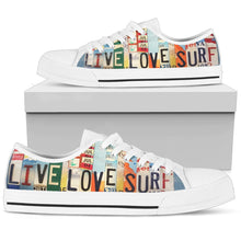 Live Love Surf Low Top Mens Tennis Shoes White