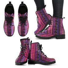 Pink Boho Stripe Handcrafted Boots