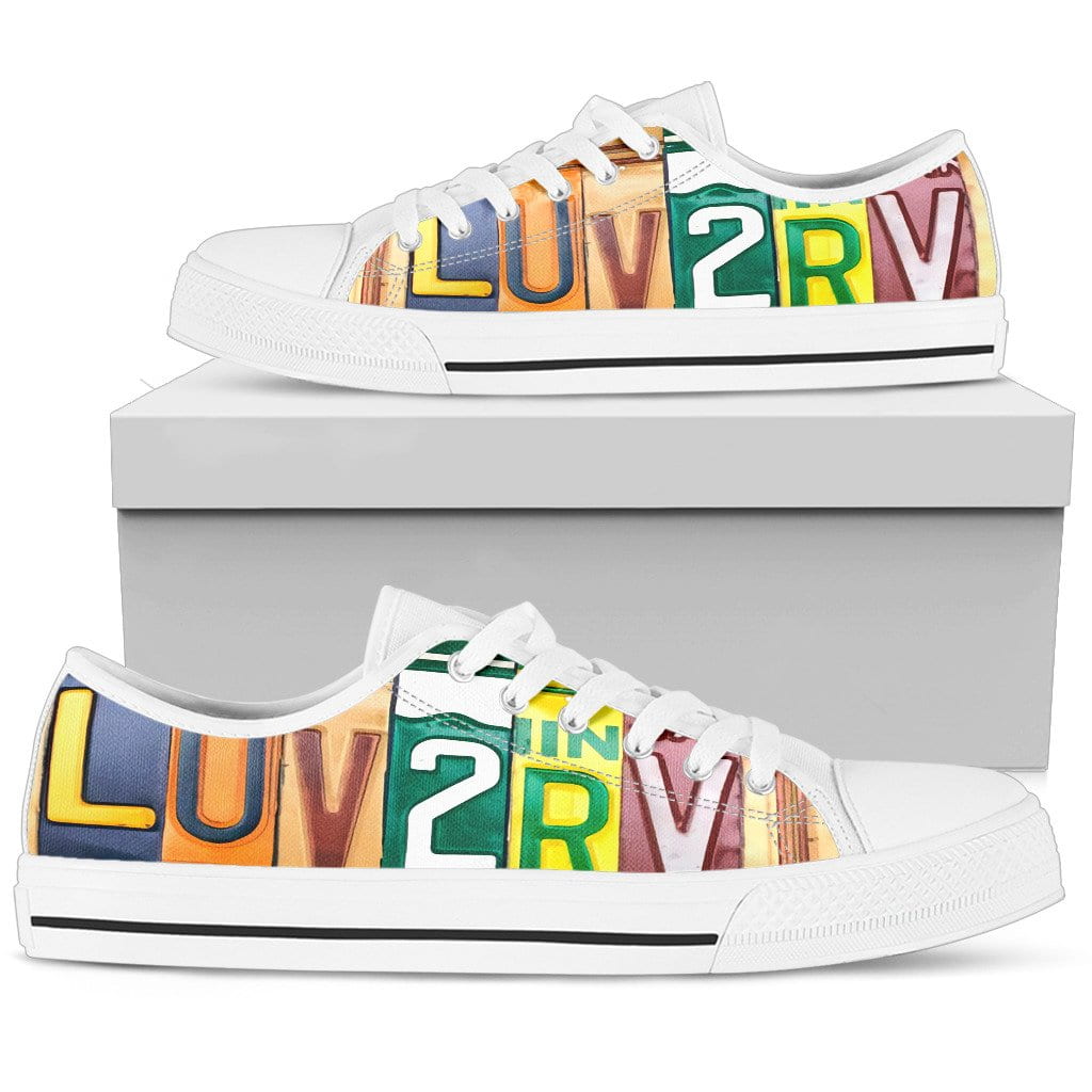 Love To RV Low Top Womens Tennis Shoes White