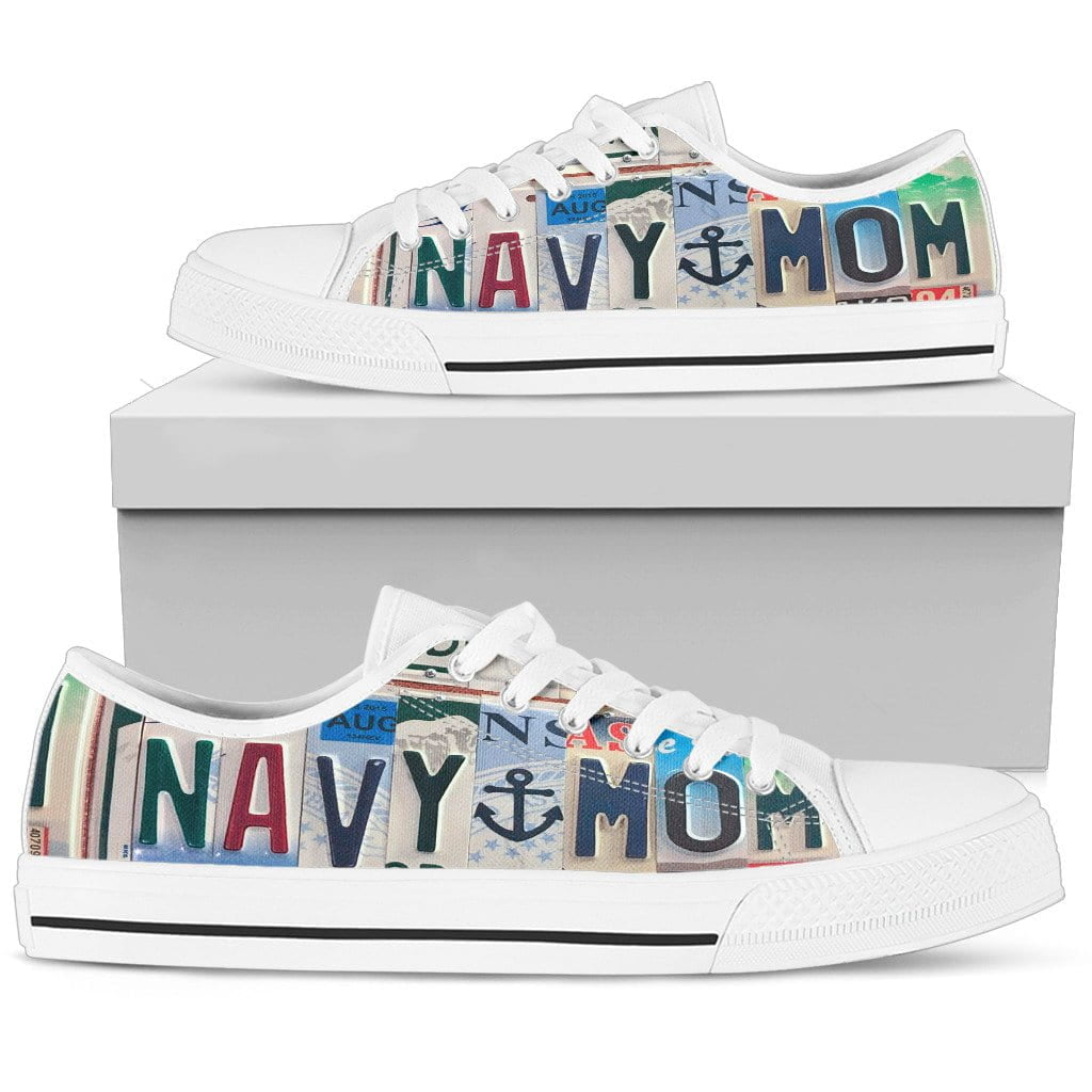 Navy Mom Low Top Womens Tennis Shoes