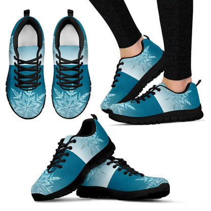 Black Christmas Icy Flakes Women's Sneakers