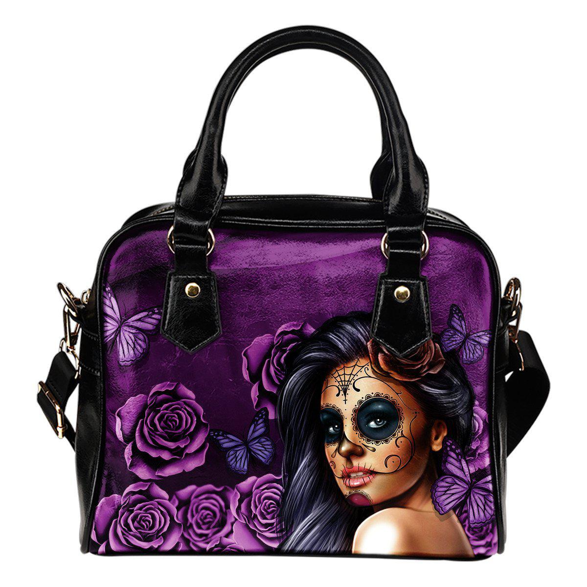 Calavera Violet Shoulder Handbag