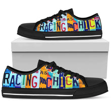 Racing Chick Low Top Womens Tennis Shoes Black