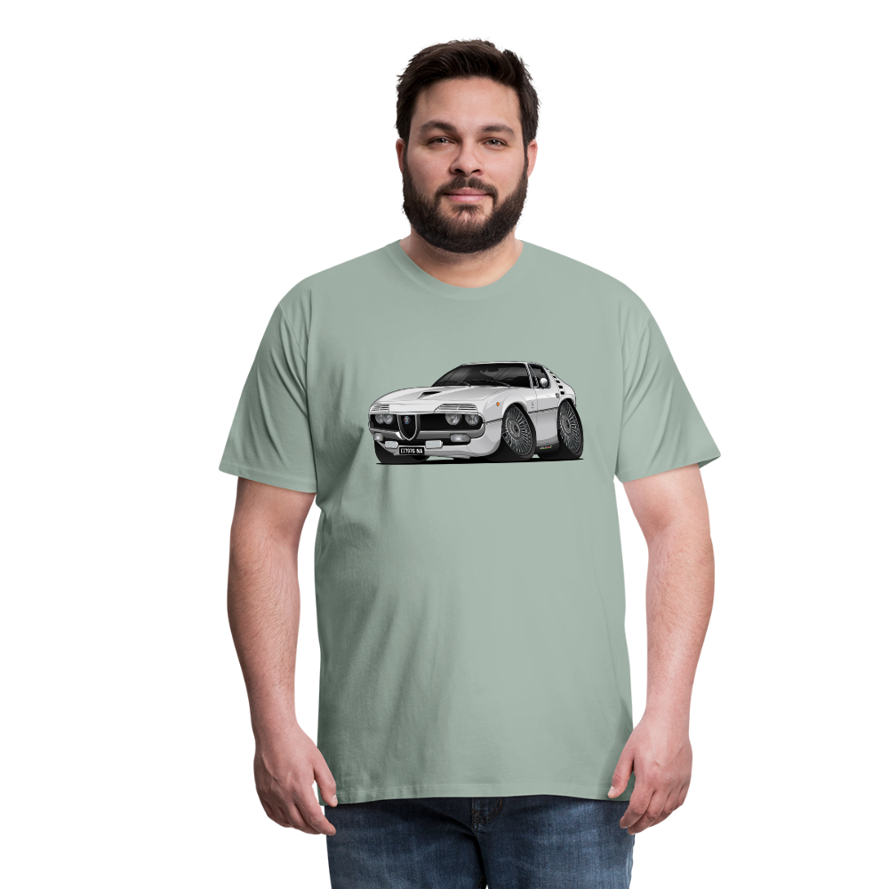 1971 Alfa Romeo Montreal Car Art Men's Premium T-Shirt - steel green