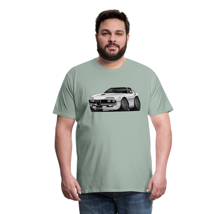 1971 Alfa Romeo Montreal Car Art Men's Premium T-Shirt - steel green