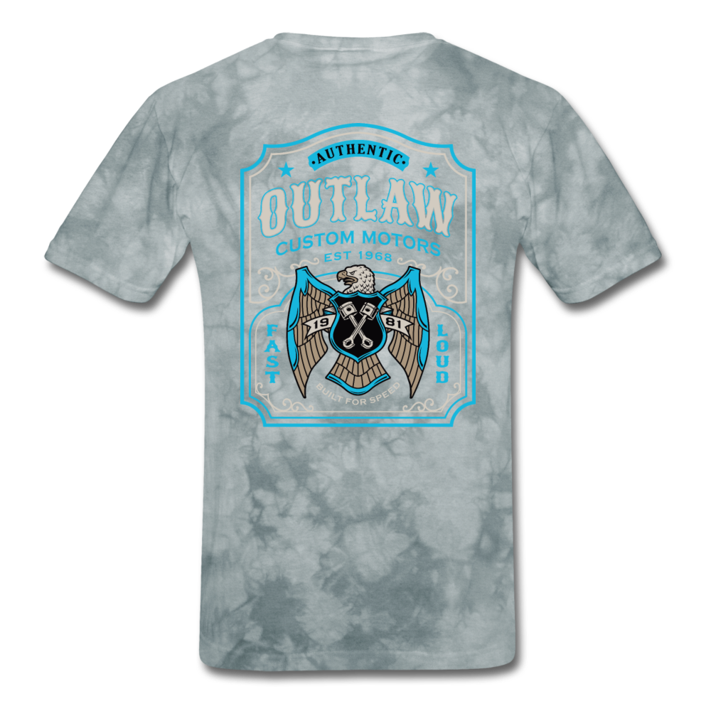 Outlaw Custom Motors Fast Loud Mens T-Shirt - grey tie dye