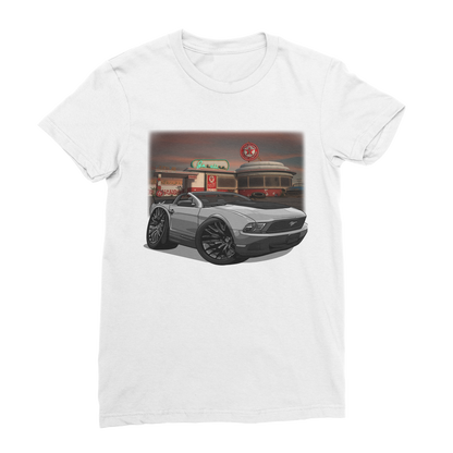 Convertible Mustang Gas Station 2 Premium Jersey Women's T-Shirt