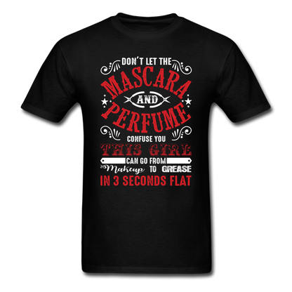Mascara to Grease Girl Mechanic Men's T-Shirt - black