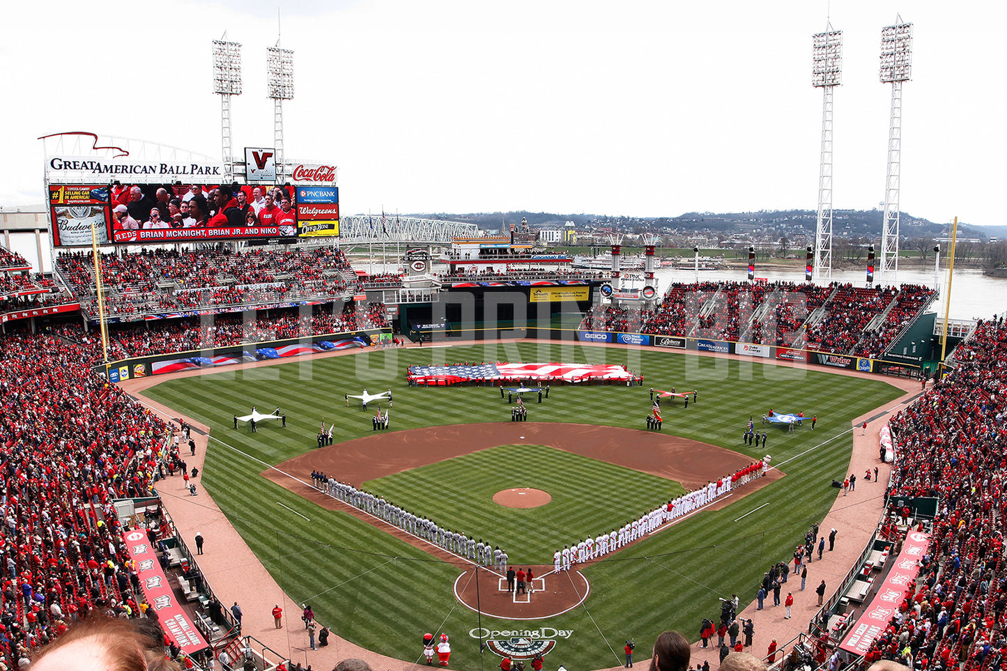Great American Ballpark Opening Day Baseball Diamond Wallpaper