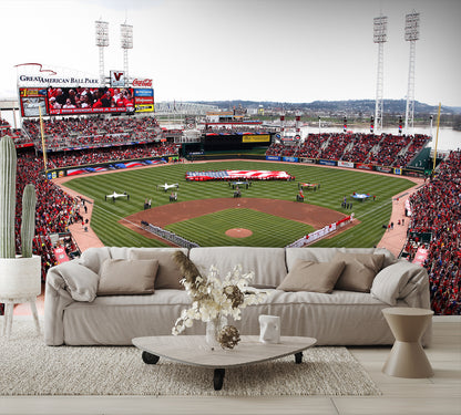 Great American Ballpark Opening Day Baseball Diamond Wallpaper