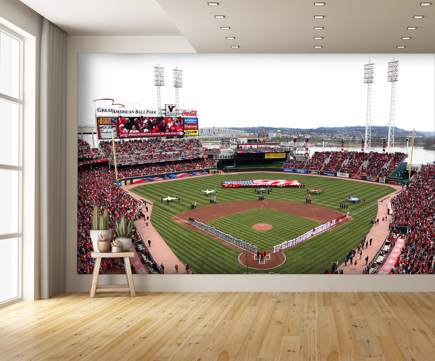 Great American Ballpark Opening Day Baseball Diamond Wallpaper