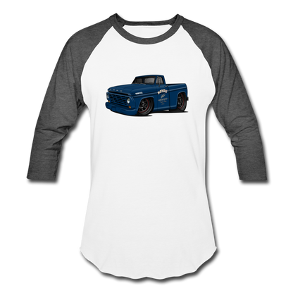 1967 Blue Ford F-100 Baseball T-Shirt - white/charcoal