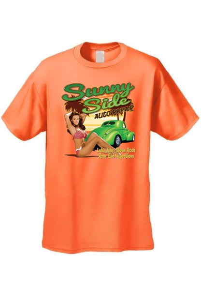 Men's Funny Sunny Side Auto; Lube Jobs & Blown Rods  Short Sleeve T-shirt