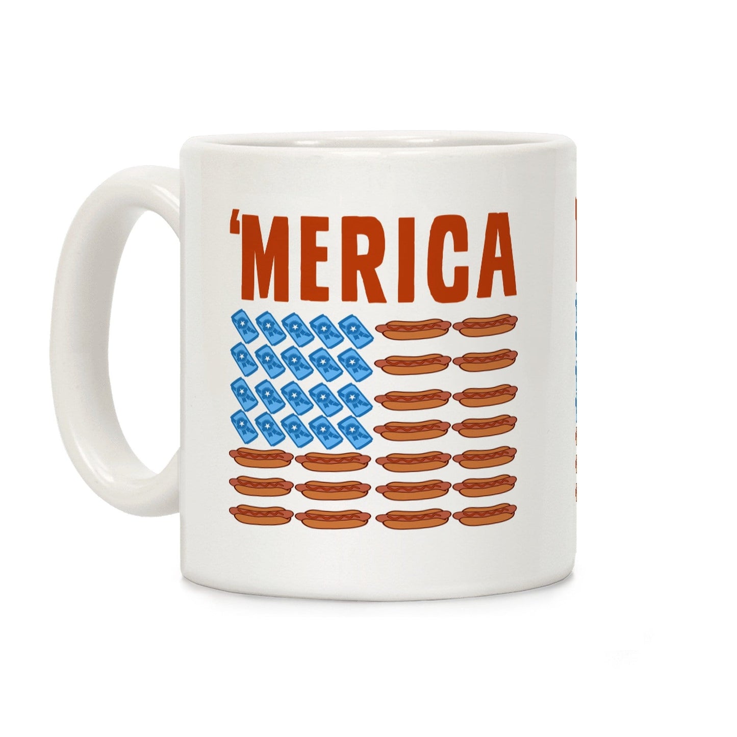 Beer, Hotdogs & 'Merica Ceramic Coffee Mug by LookHUMAN