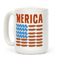 Beer, Hotdogs & 'Merica Ceramic Coffee Mug by LookHUMAN