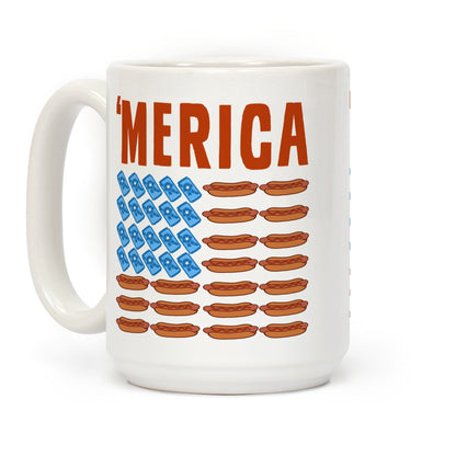 Beer, Hotdogs & 'Merica Ceramic Coffee Mug by LookHUMAN