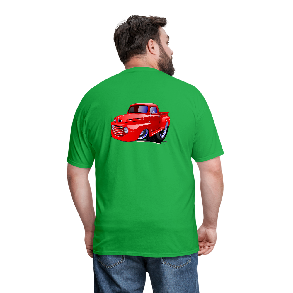 Old Red Truck Version B Men's T-Shirt - bright green