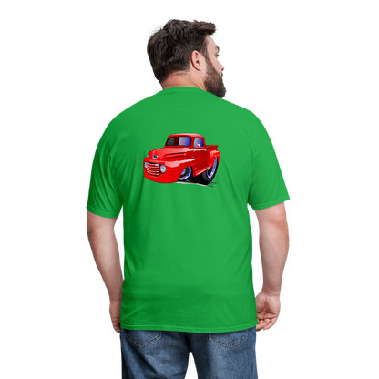 Old Red Truck Version B Men's T-Shirt - bright green