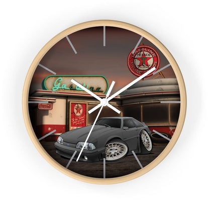 Fox Body Mustang Gas Station Wall clock