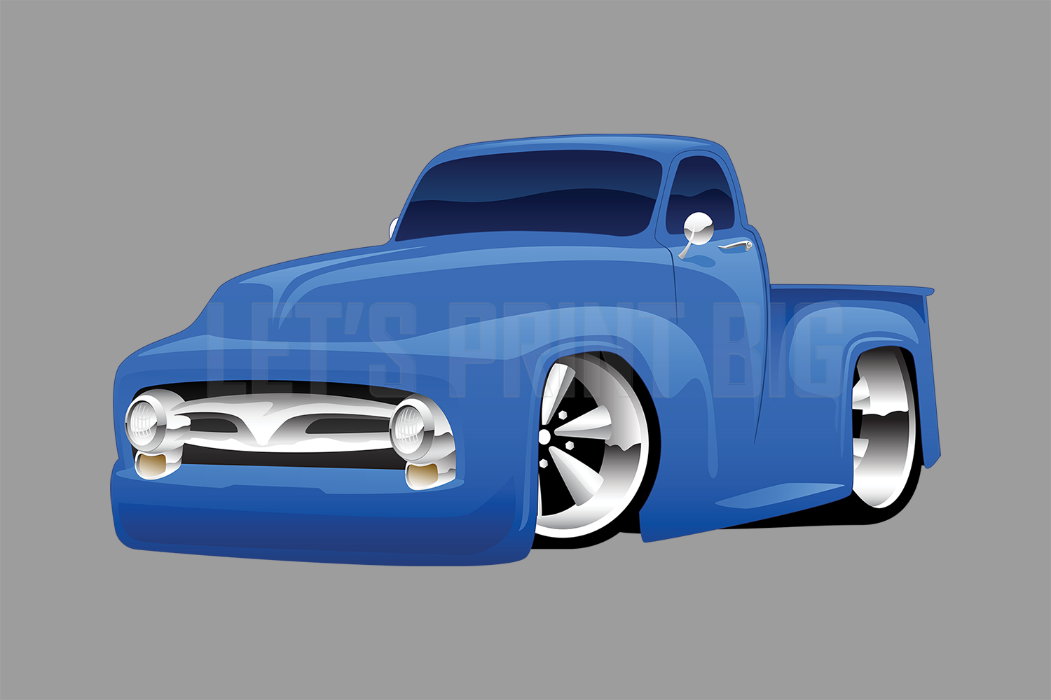 Car Art 1950's Pickup Truck Cartoon Wall Decal
