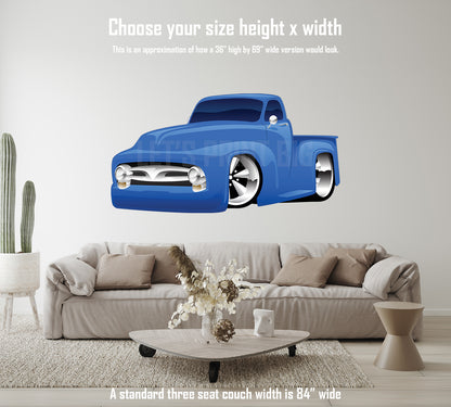 Car Art 1950's Pickup Truck Cartoon Wall Decal