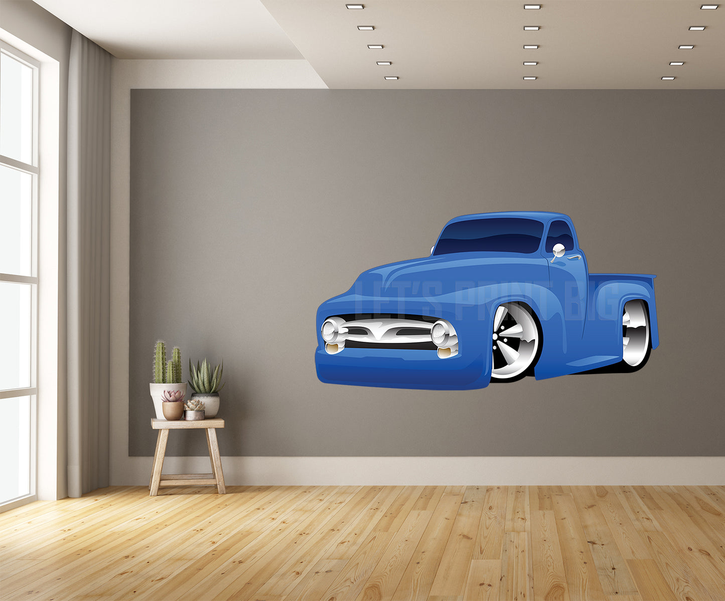 Car Art 1950's Pickup Truck Cartoon Wall Decal