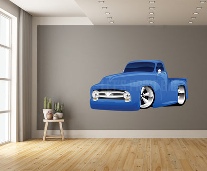 Car Art 1950's Pickup Truck Cartoon Wall Decal