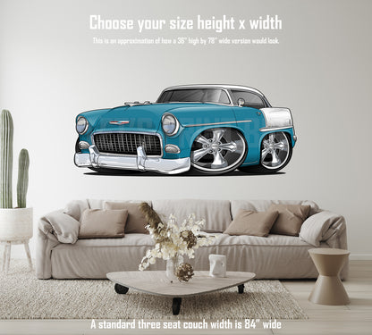 Car Art 1955 Two Tone Hot Rod Cartoon Wall Decal