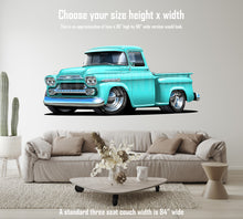 Car Art 1959 Apache Baby Blue Pickup Truck Wall Decal