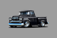 Car Art 1959 Apache Black Pickup Truck Wall Decal