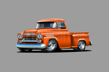 Car Art 1959 Apache Orange Pickup Truck Wall Decal