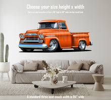 Car Art 1959 Apache Orange Pickup Truck Wall Decal