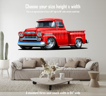 Car Art 1959 Apache Red Pickup Truck Wall Decal