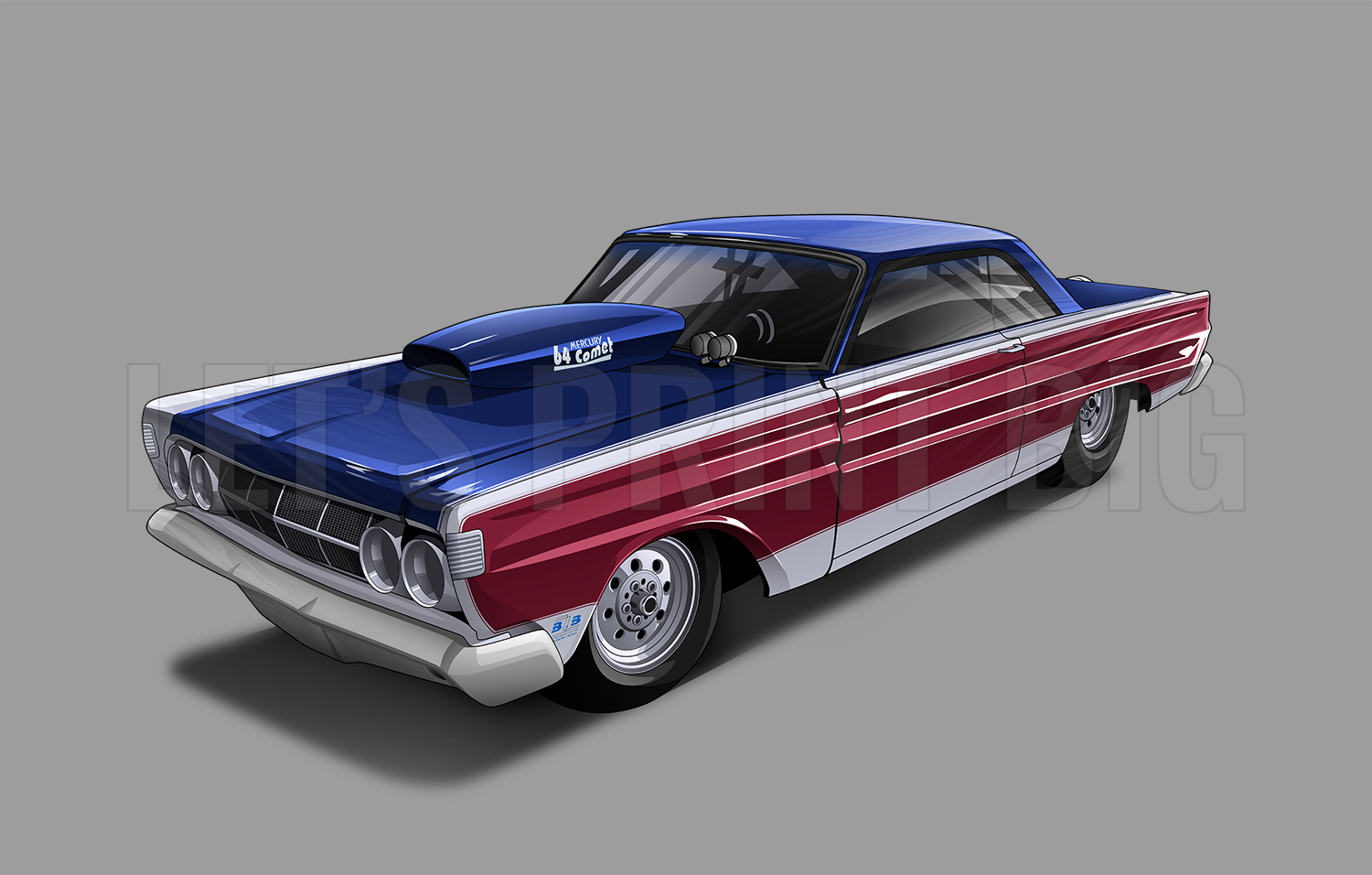 1964 Mercury Comet Classic Car Art Wall Decal