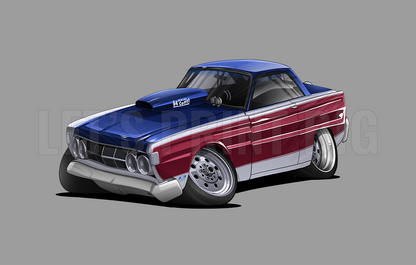 1964 Mercury Comet Cartoon A Car Art Wall Decal