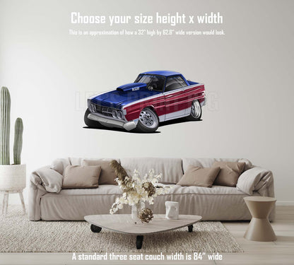 1964 Mercury Comet Cartoon A Car Art Wall Decal