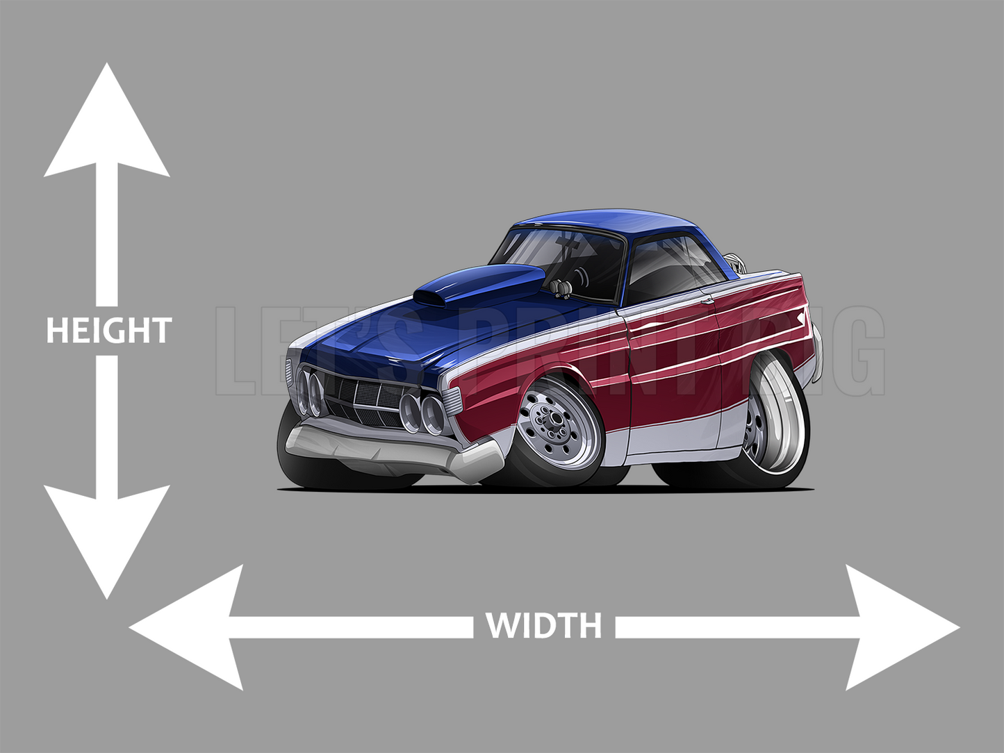 1964 Mercury Comet Cartoon B Car Art Wall Decal