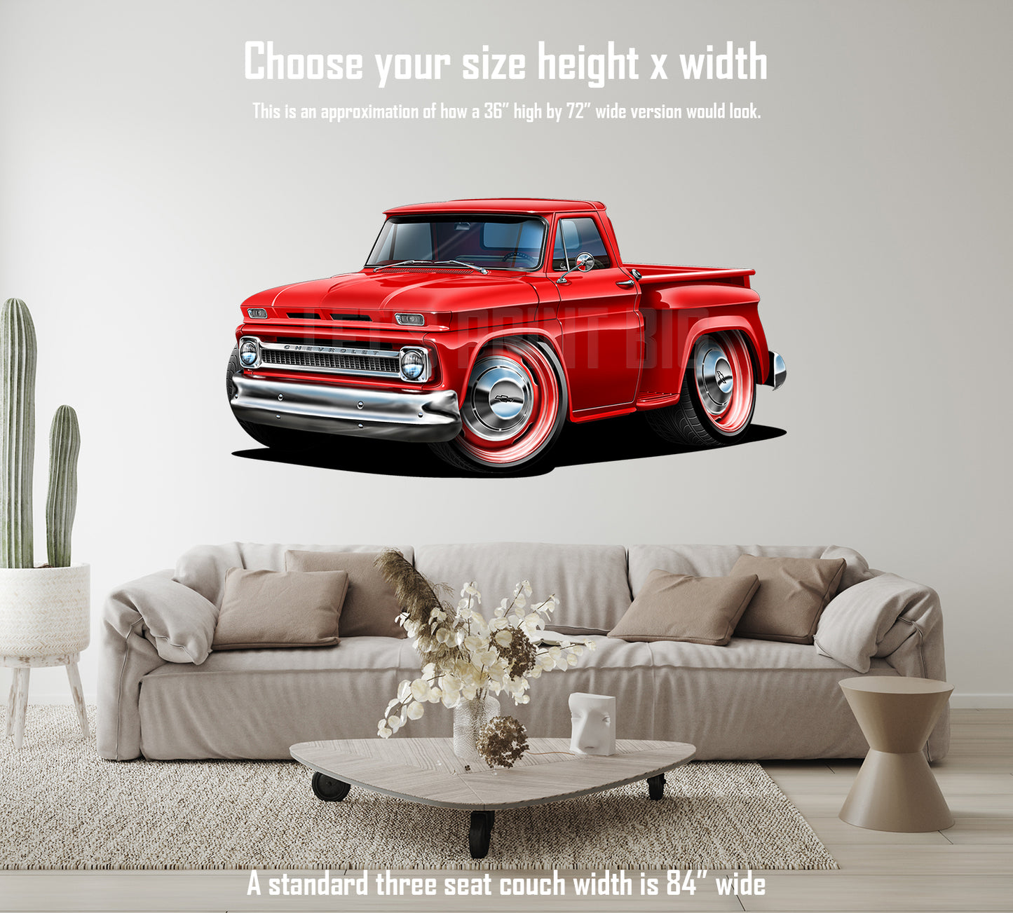 Car Art 1965 C-10 Pickup Truck Wall Decal