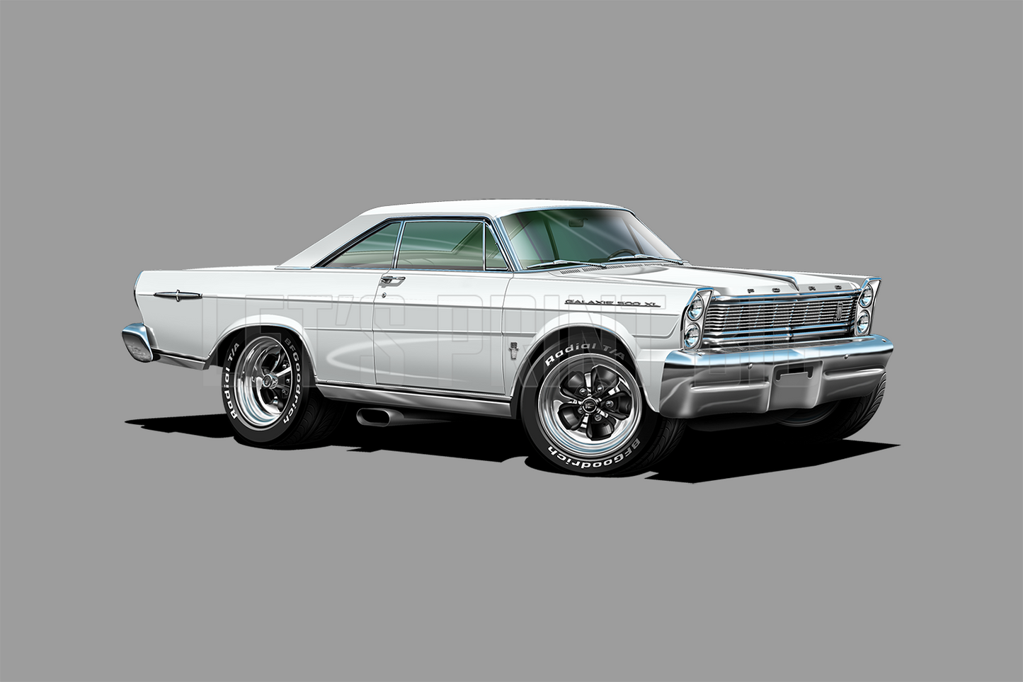 1965 Galaxie White car art Wall Decal