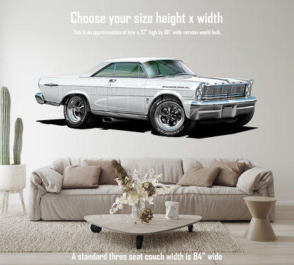 1965 Galaxie White car art Wall Decal