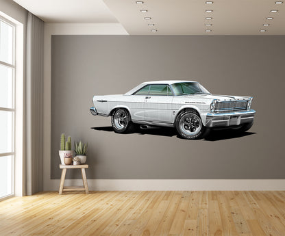 1965 Galaxie White car art Wall Decal