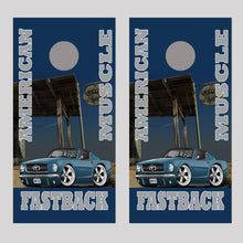 1965 Mustang Fastback American Muscle Cornhole Board Decal Wraps