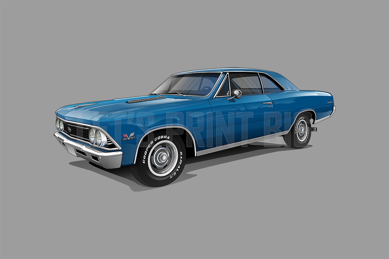 1966 Chevelle Muscle Car Wall Art Decal