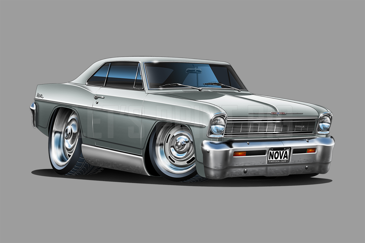 Car Art 1966 Nova Cartoon Wall Decal