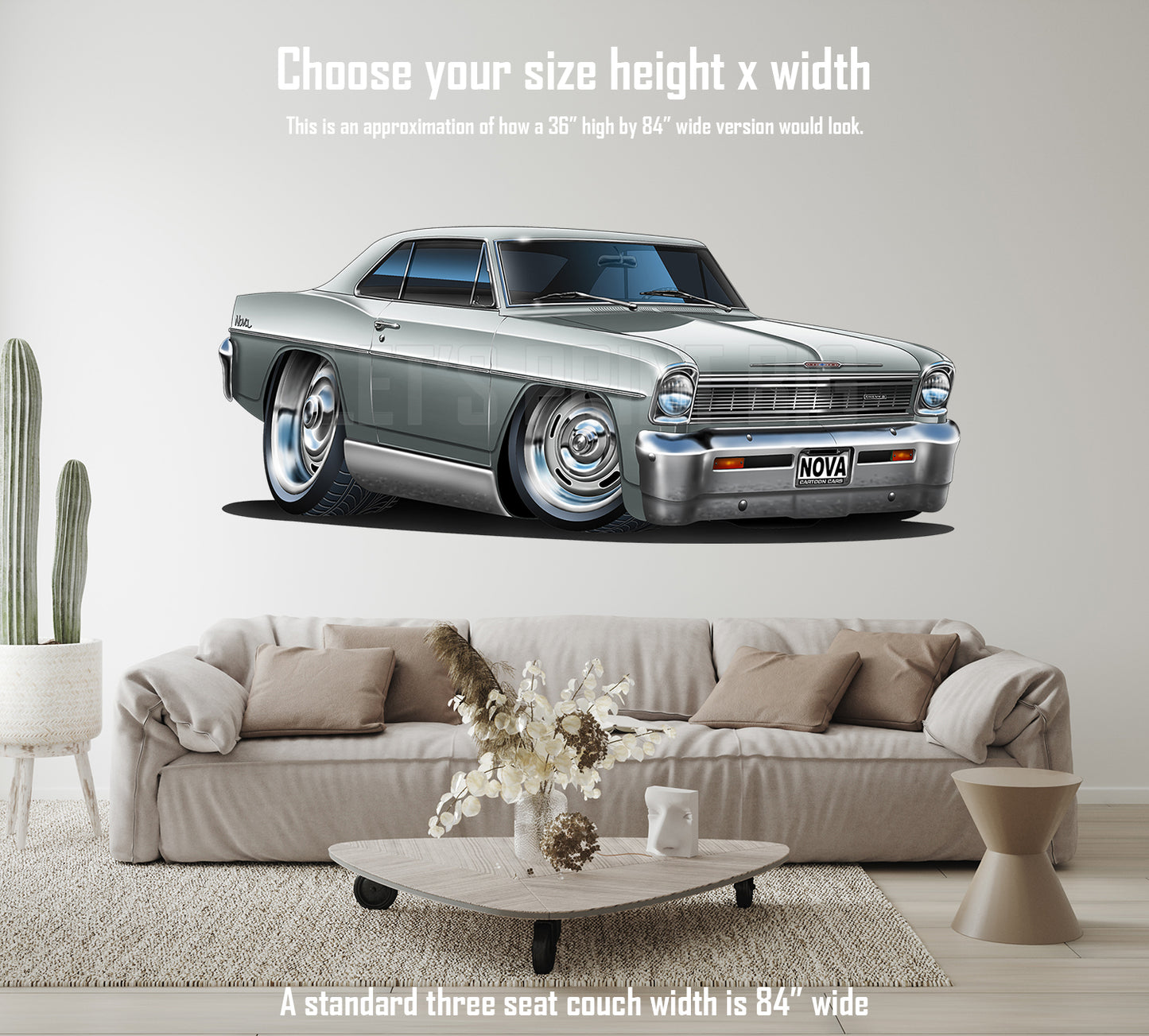 Car Art 1966 Nova Cartoon Wall Decal