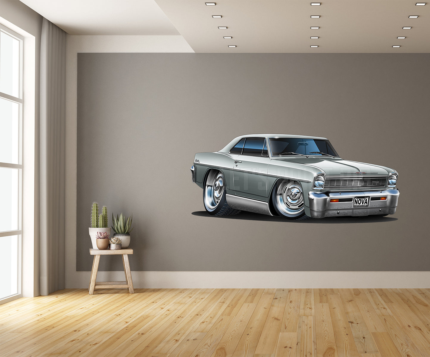 Car Art 1966 Nova Cartoon Wall Decal