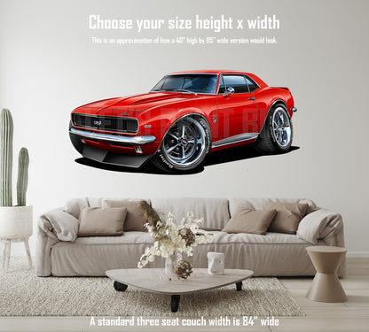 Car Art 1967 1st Generation Camaro SS Hot Rod Cartoon Wall Decal