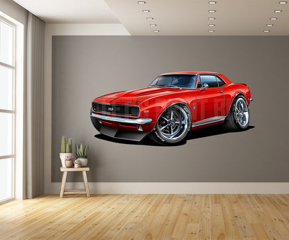 Car Art 1967 1st Generation Camaro SS Hot Rod Cartoon Wall Decal