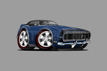 1968 Camaro RS Blue Wheel Style 2 Muscle Car Art Wall Decal